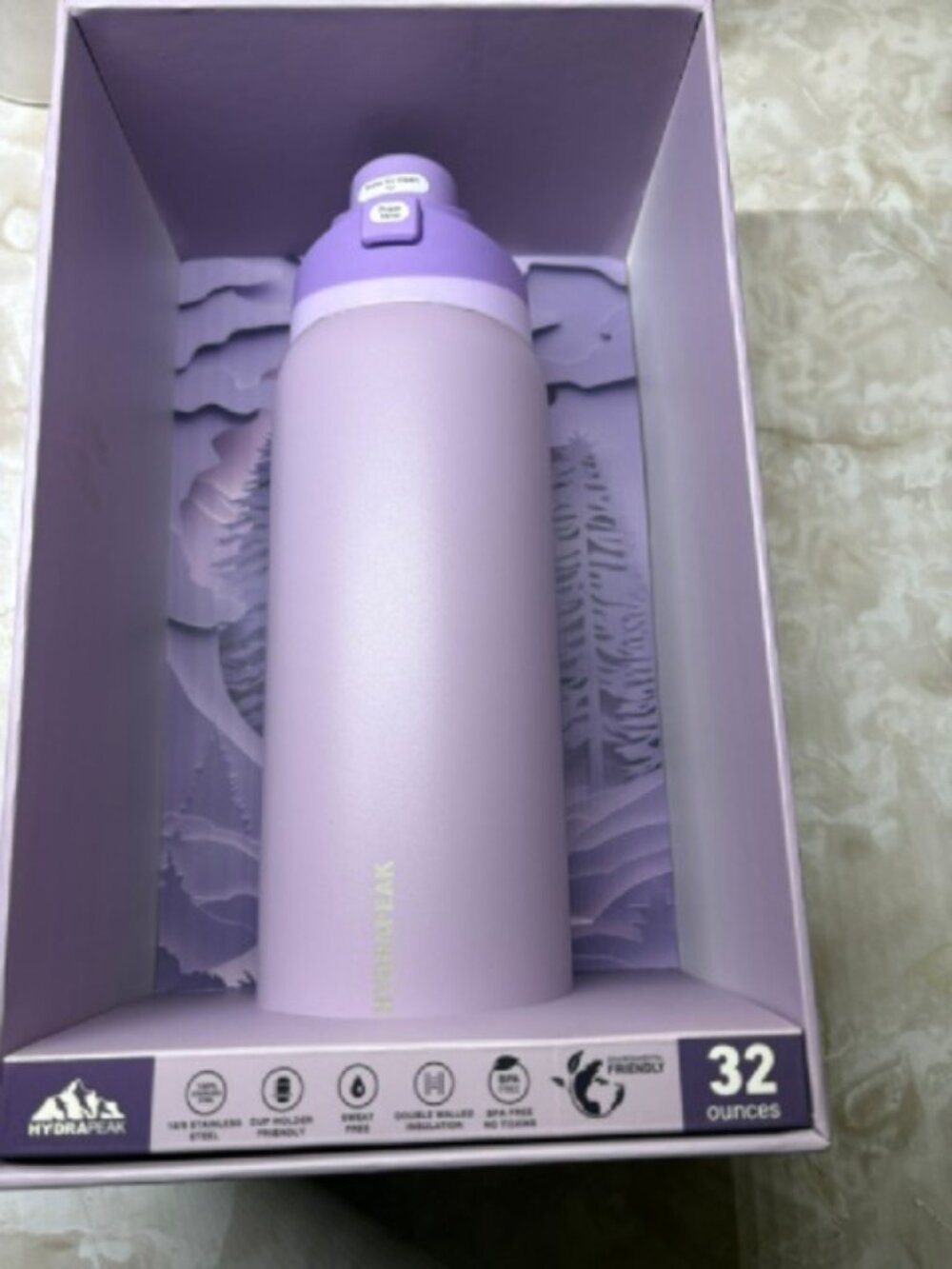 Hydrapeak Oasis 32oz Insulated Water Bottle with Locking Chug Lid & Handle